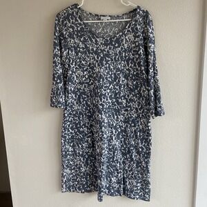J.‎ Jill Pure Jill Women's Shift Dress Small Abstract Blue White Artsy Modest